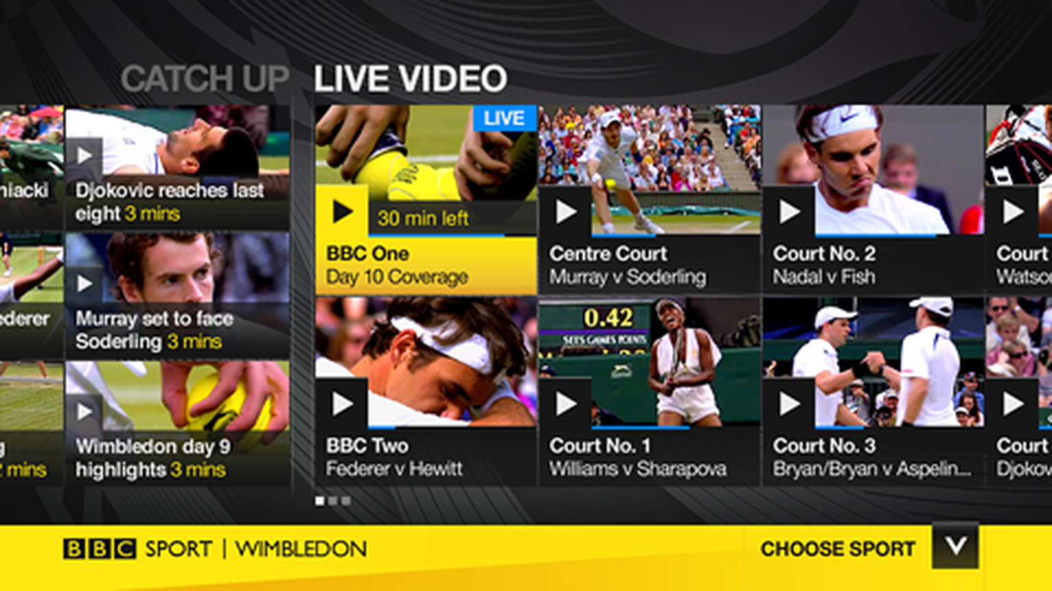 BBC Sport app on Panasonic TVs for Olympics and Wimbledon