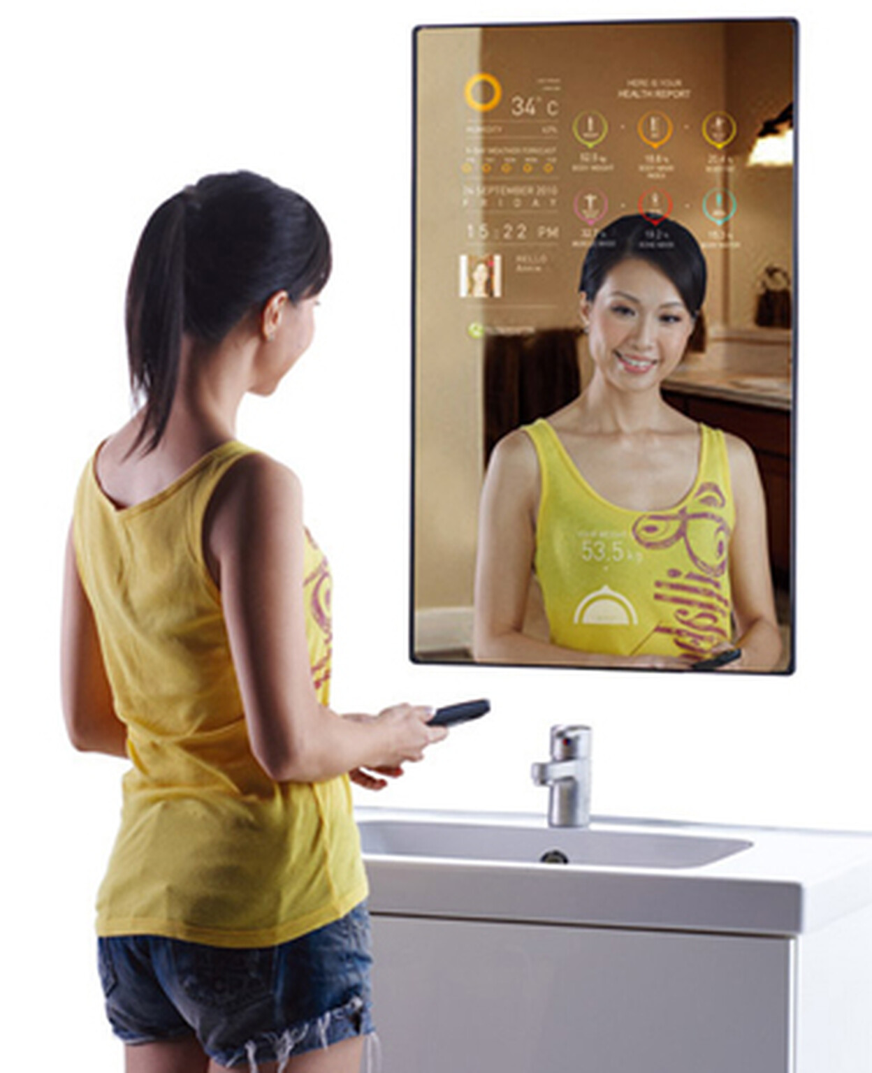 James Law Cybertecture touchscreen mirror: Check Facebook while brushing your teeth