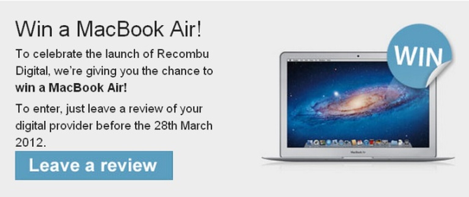 COMPETITION CLOSED: Win A MacBook Air with Recombu Digital