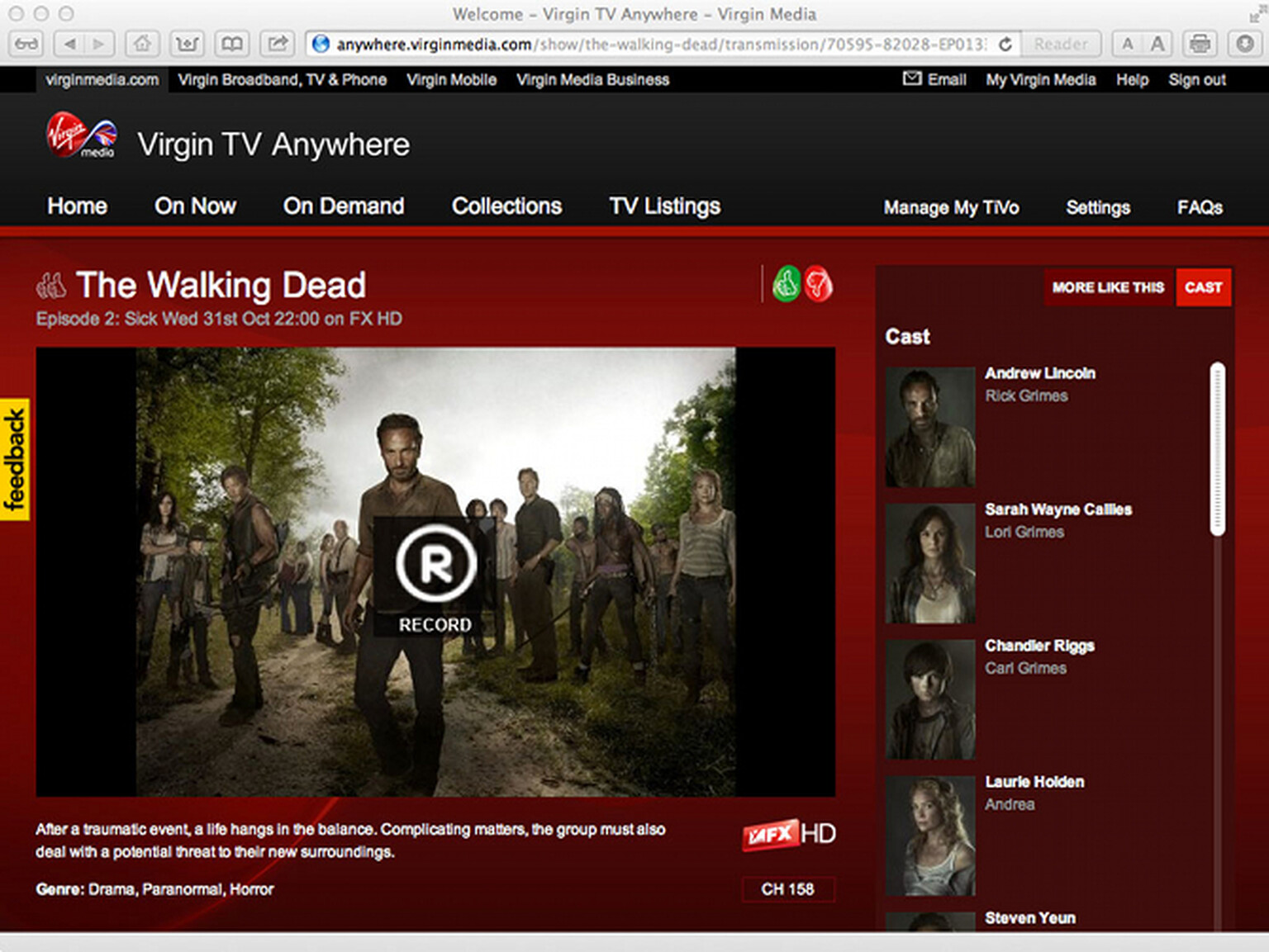 Virgin TV Anywhere: Live TV, on-demand and TiVo control online, on iOS and on the move