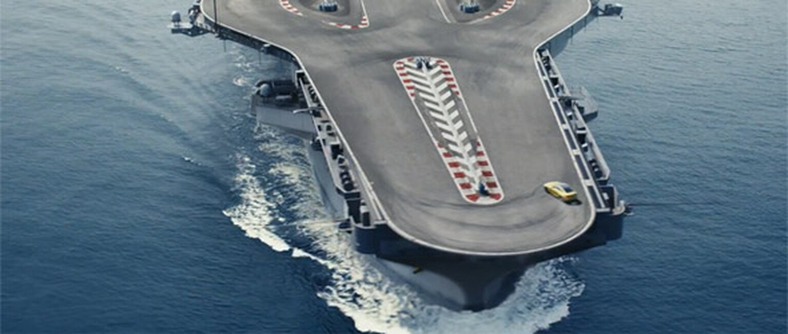 BMW M4 unleashed on an aircraft carrier