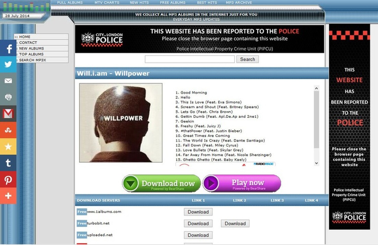 Pirate sites to be hit by warning ads from British police