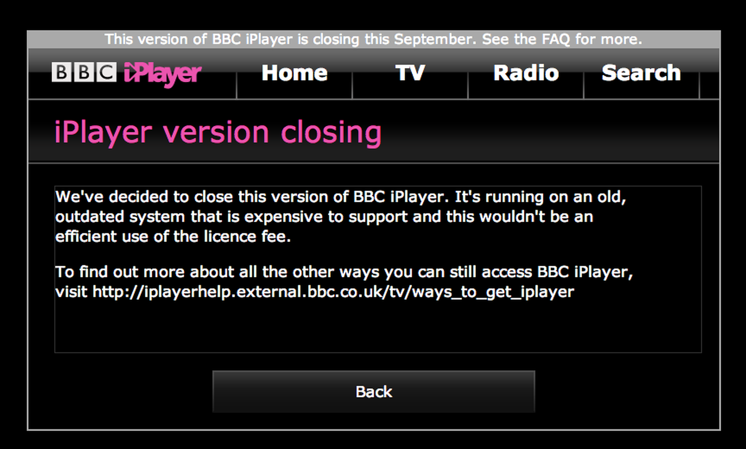 BBC updates iPlayer on more smart TVs but closes old Bigscreen iPlayer