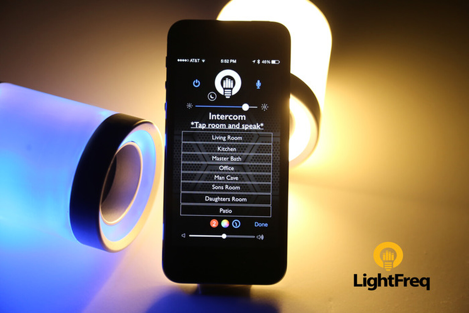 LightFreq colourful LED with built-in speaker on Kickstarter