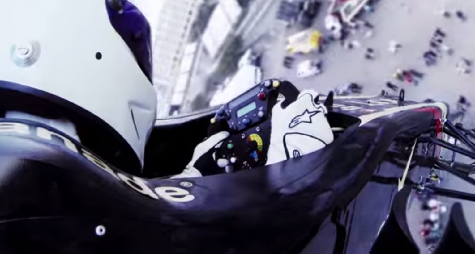 Watch The Stig bungee jump in a Lotus F1 car