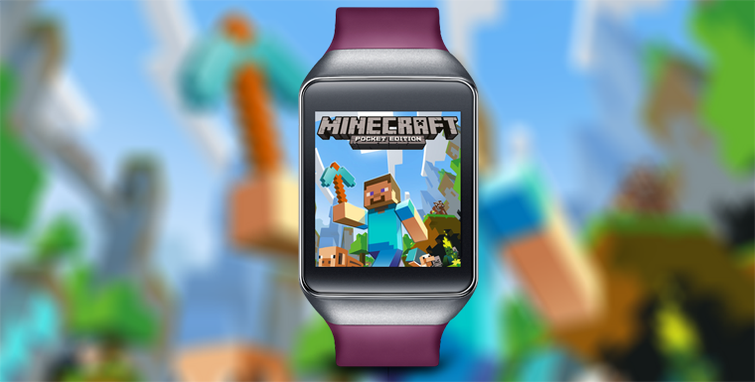 Watch Minecraft: Pocket Edition run on an Android Wear smartwatch