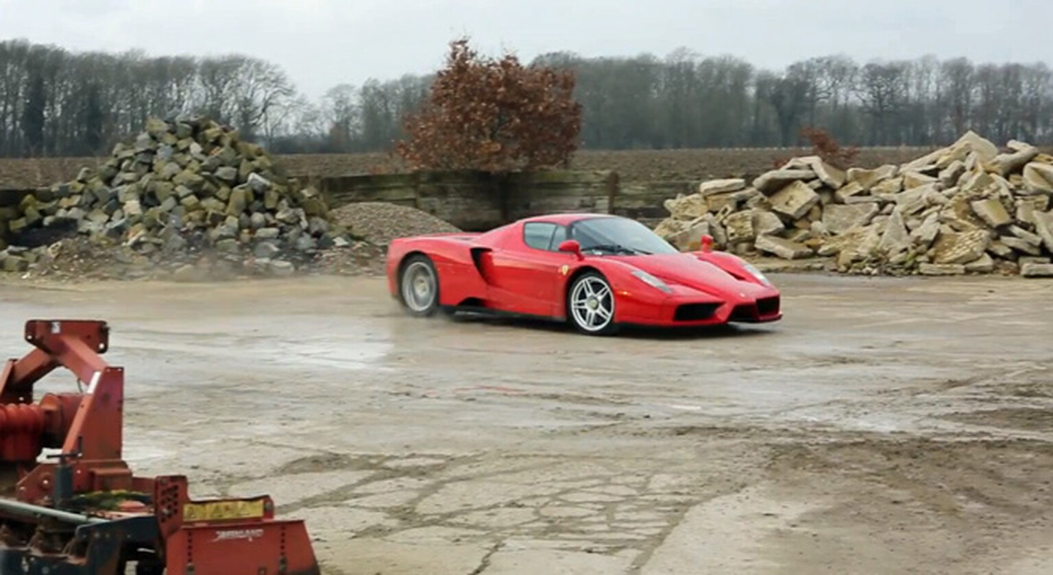 Enzo Ferrari gets Ken Blocked around a British farm