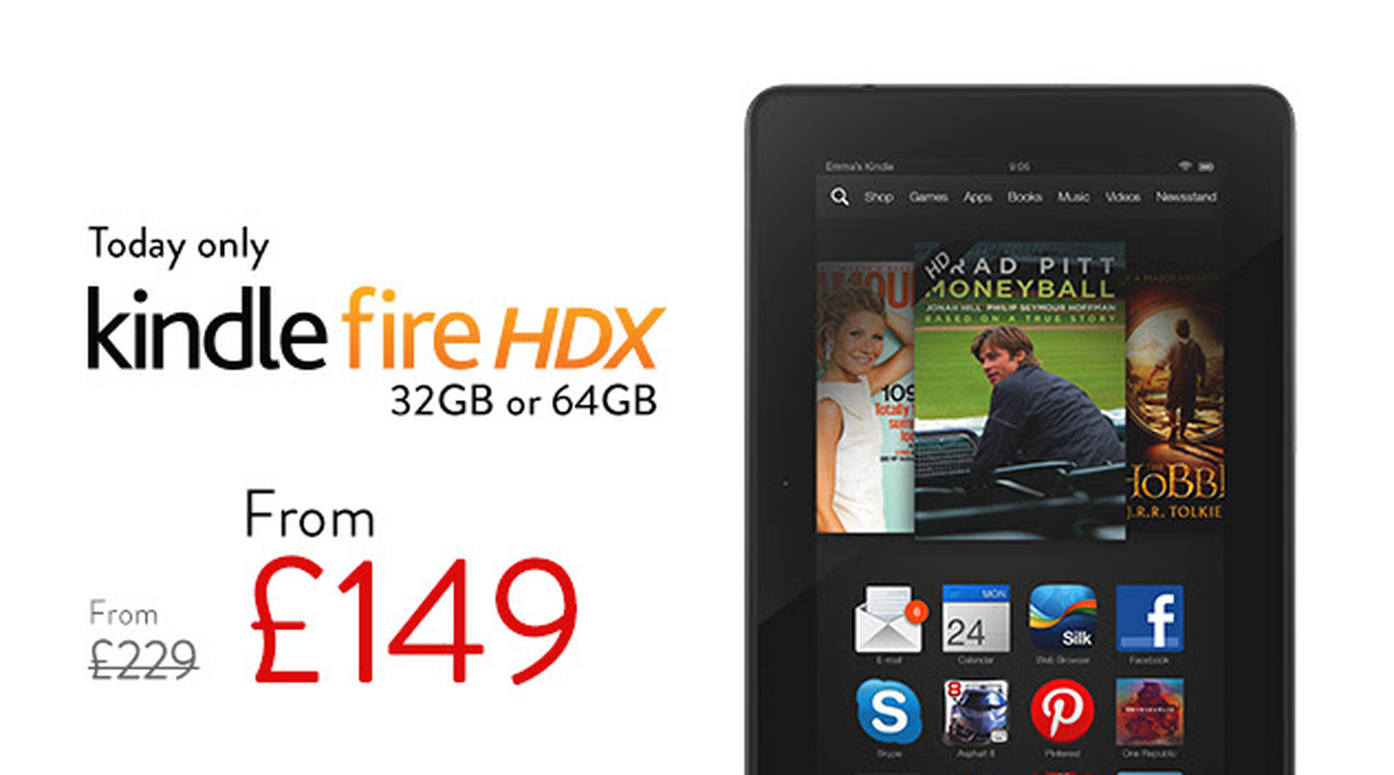 Good deal: Amazon Kindle Fire HDX from £149