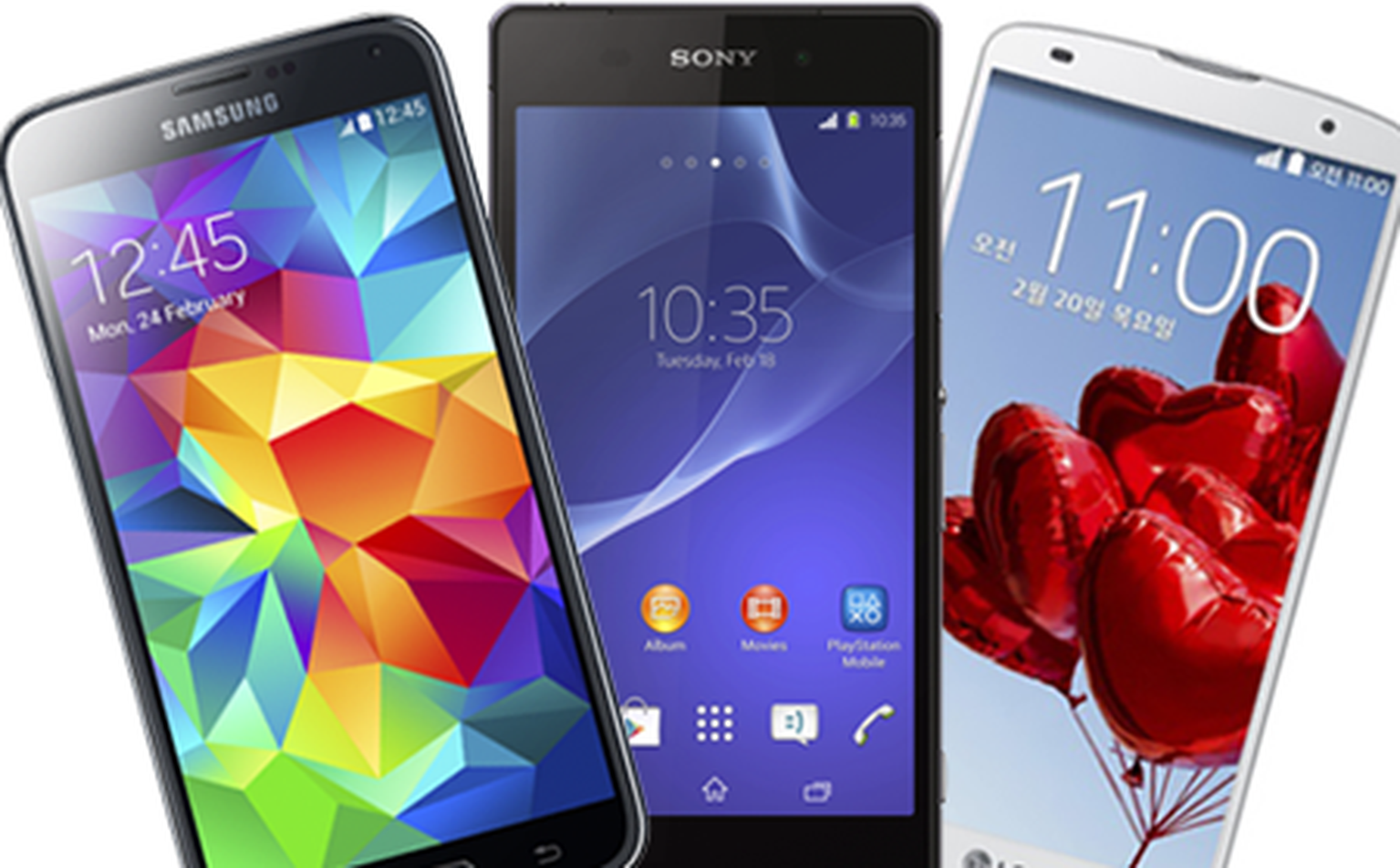 Samsung Galaxy S5 VS Sony Xperia Z2 VS LG G Pro 2