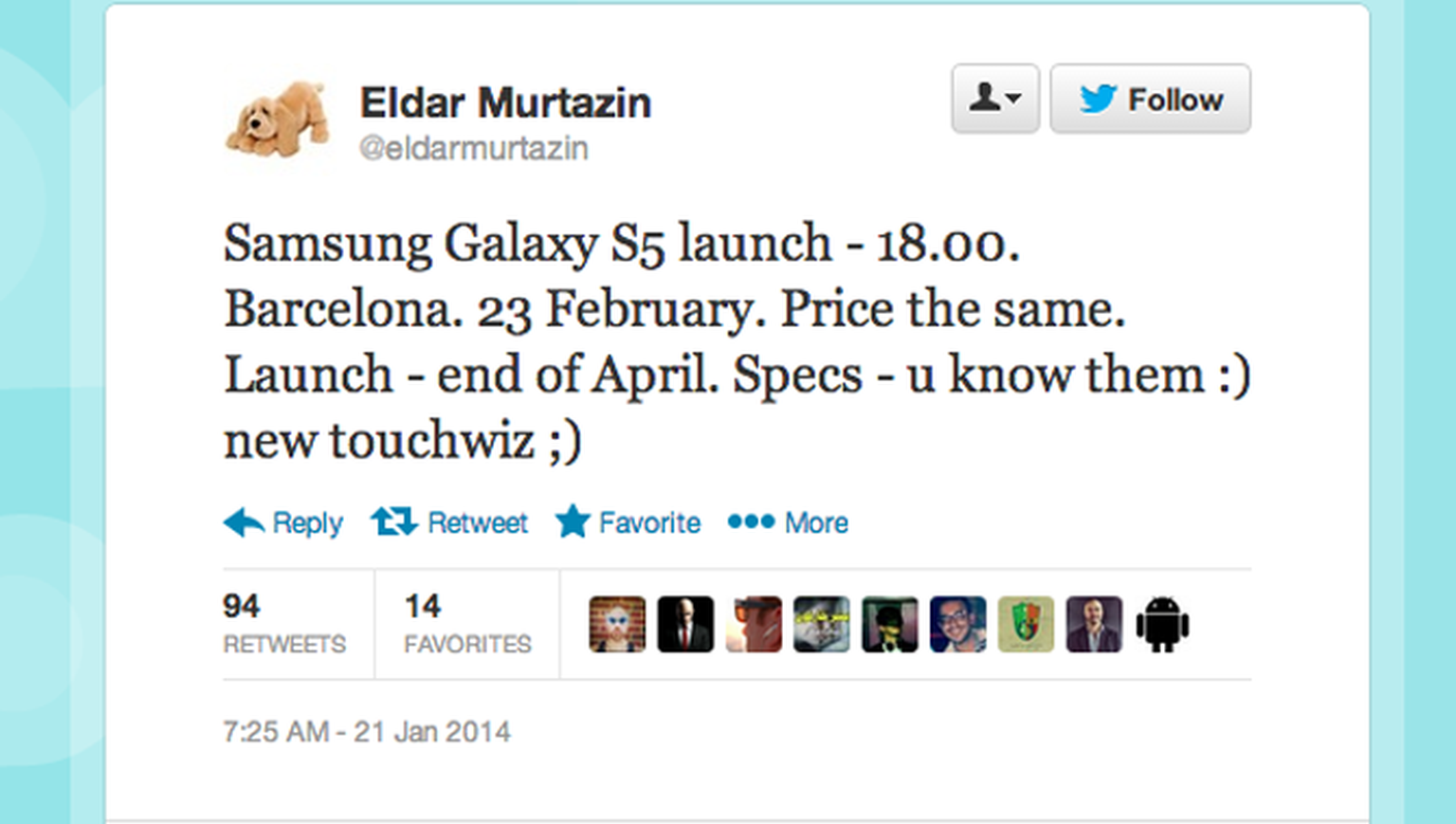 Samsung's Galaxy S5 to launch at MWC next month