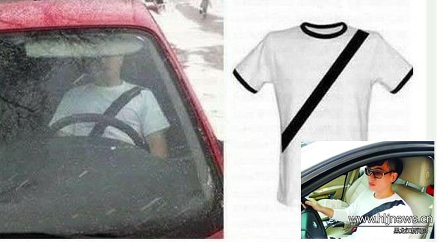T-shirt seatbelts help Chinese motorists dodge the law