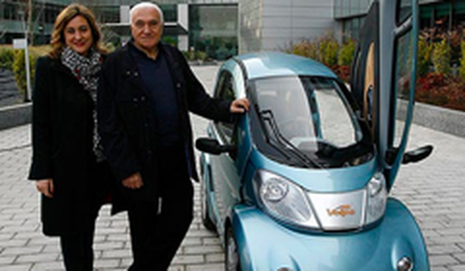 Volpe miniature city car is small enough park inside the office