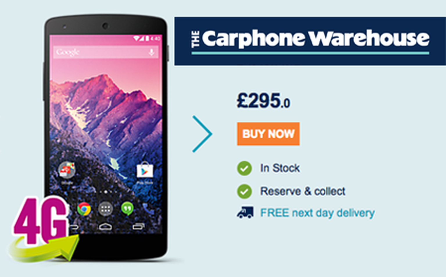 Good Deal: The 16GB Nexus 5 for £295 at the Carphone Warehouse