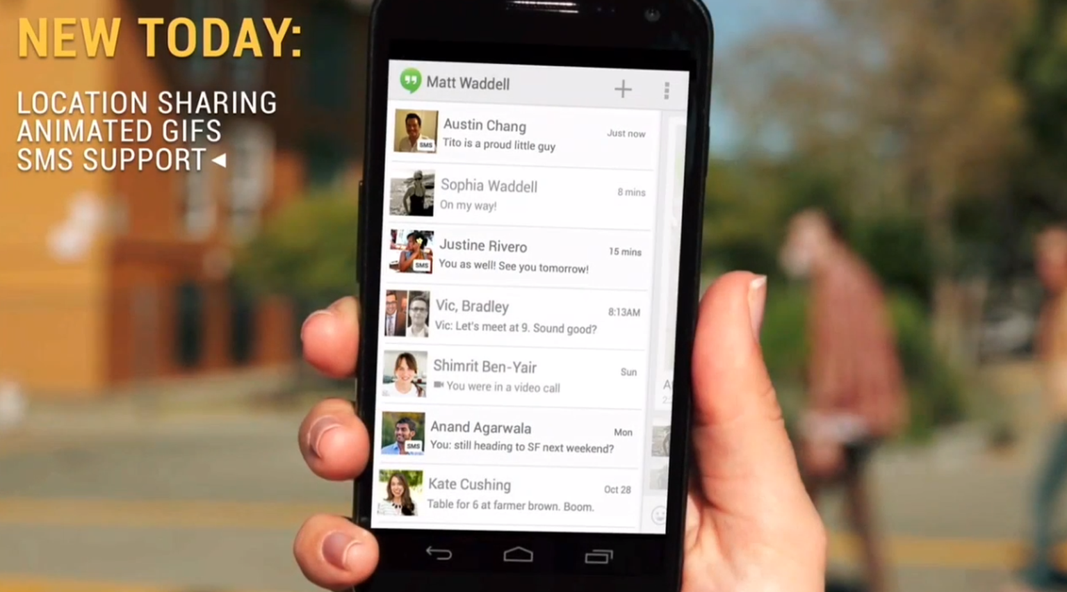 Google Hangouts now supports SMS and animated GIFs