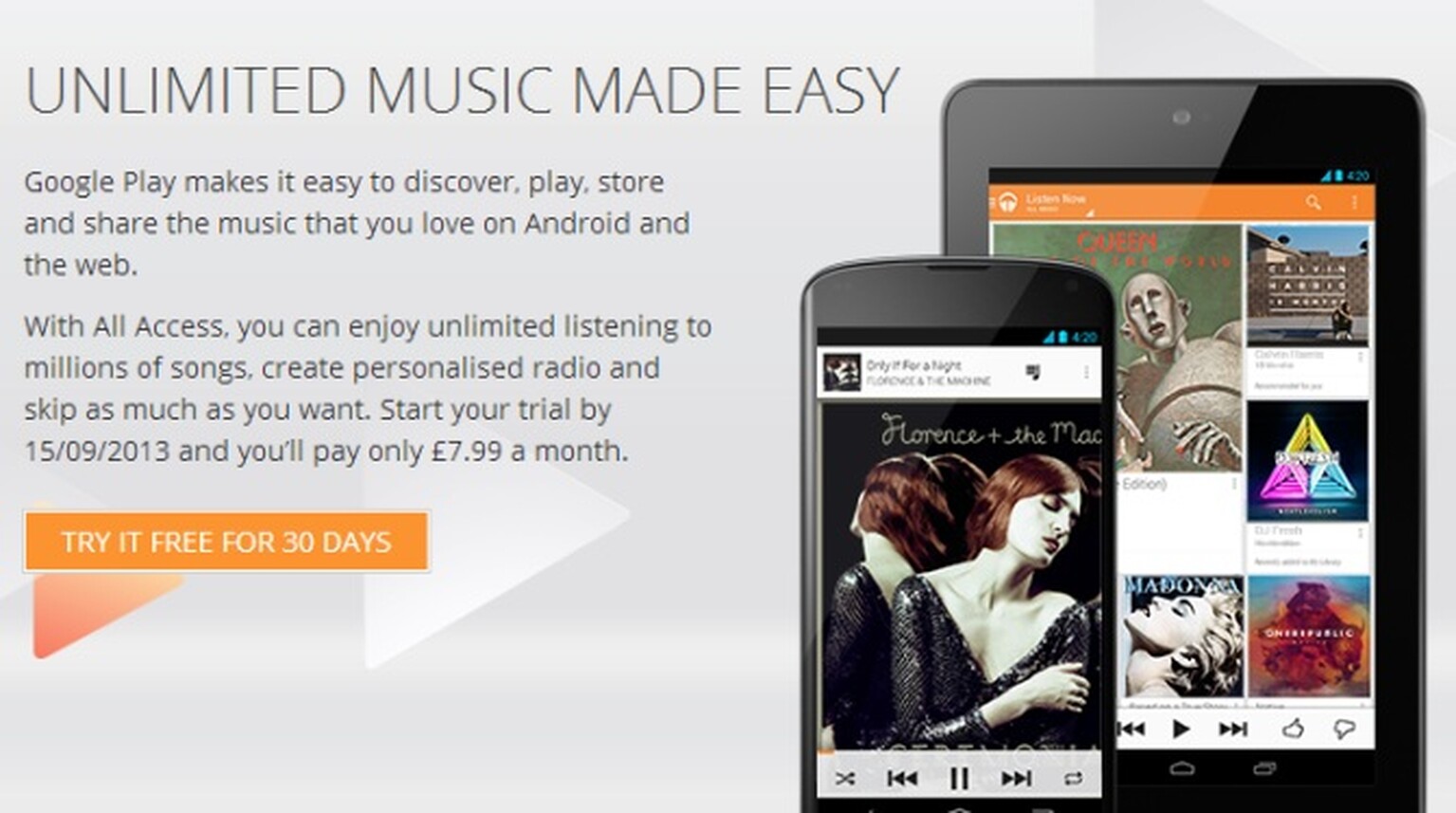 Google's All Access music streaming service is now available in the UK