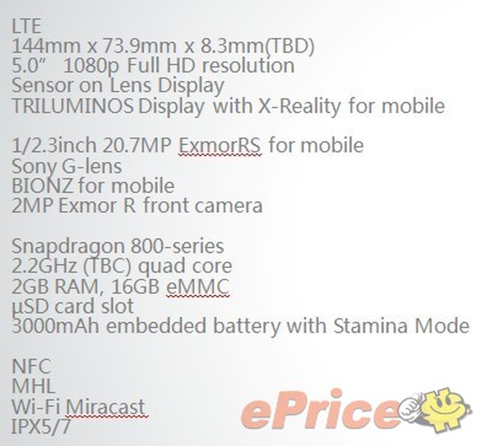 Leaked Sony 'Honami' spec list reaffirms 20-megapixel camera