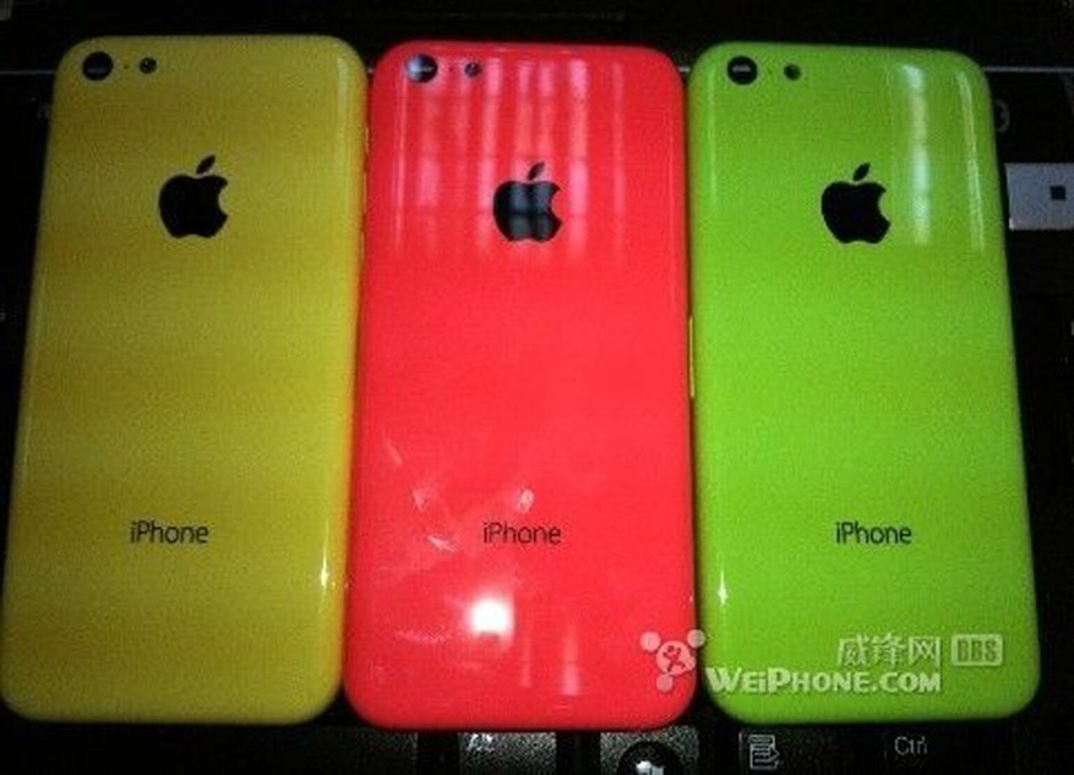 Purported budget iPhone cases seen in multiple colours