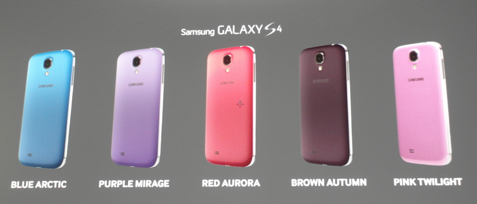 Samsung Galaxy S4 to be available in five fetching colours