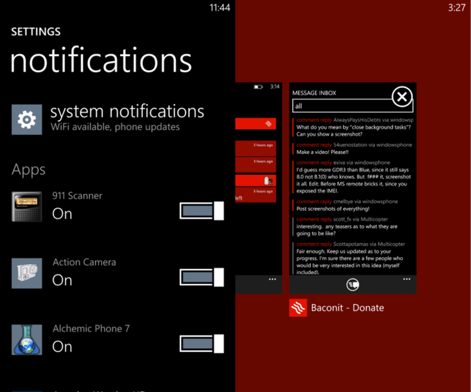 Windows Phone Blue screenshots hint at improved multitasking, new notification centre