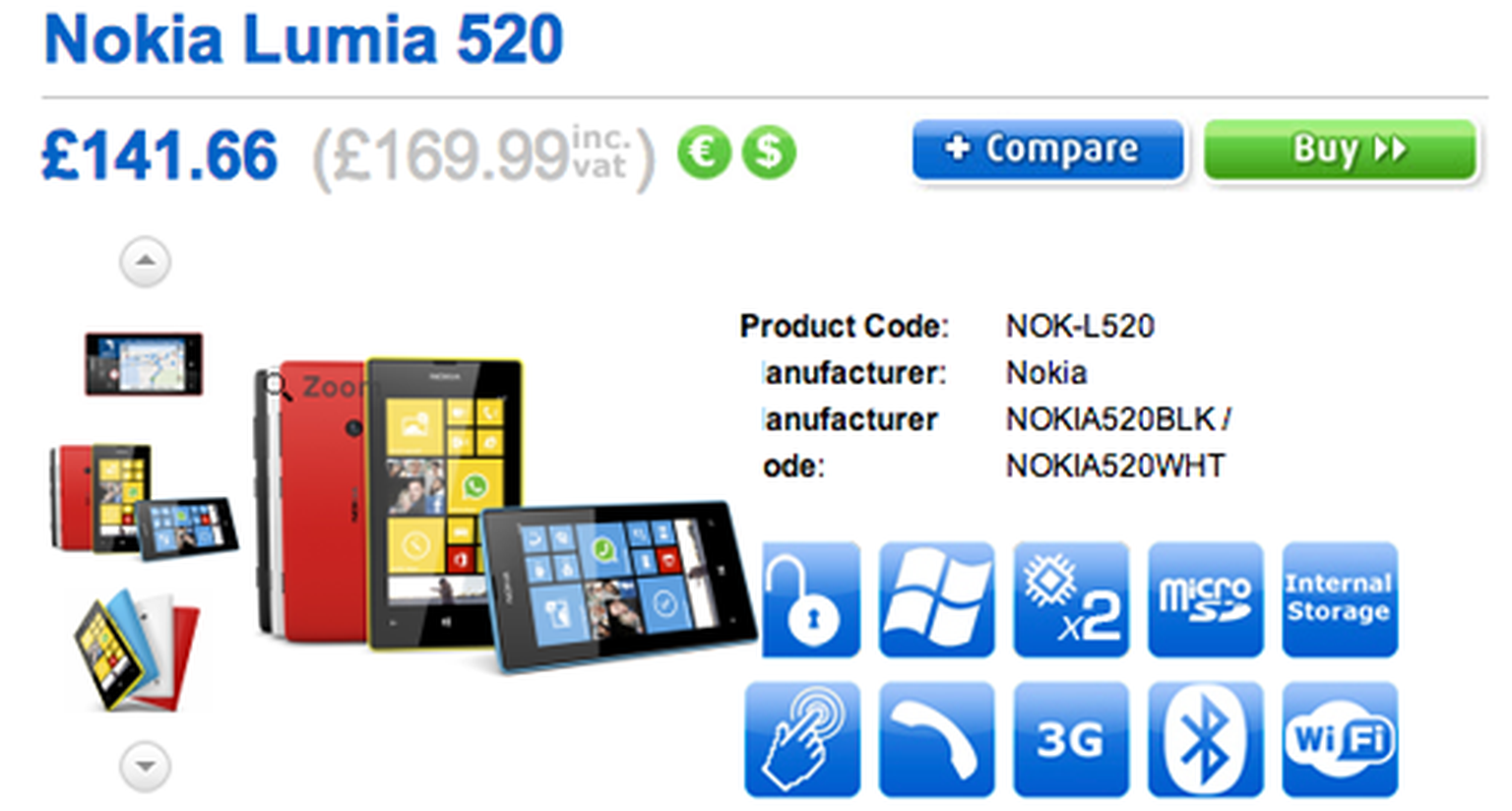 Nokia Lumia 520 initial UK price and availability uncovered