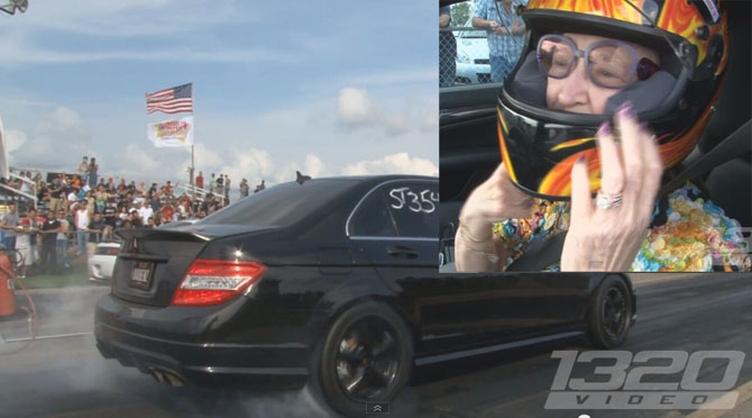 60-year-old woman tears up drag strip in modded C63 AMG