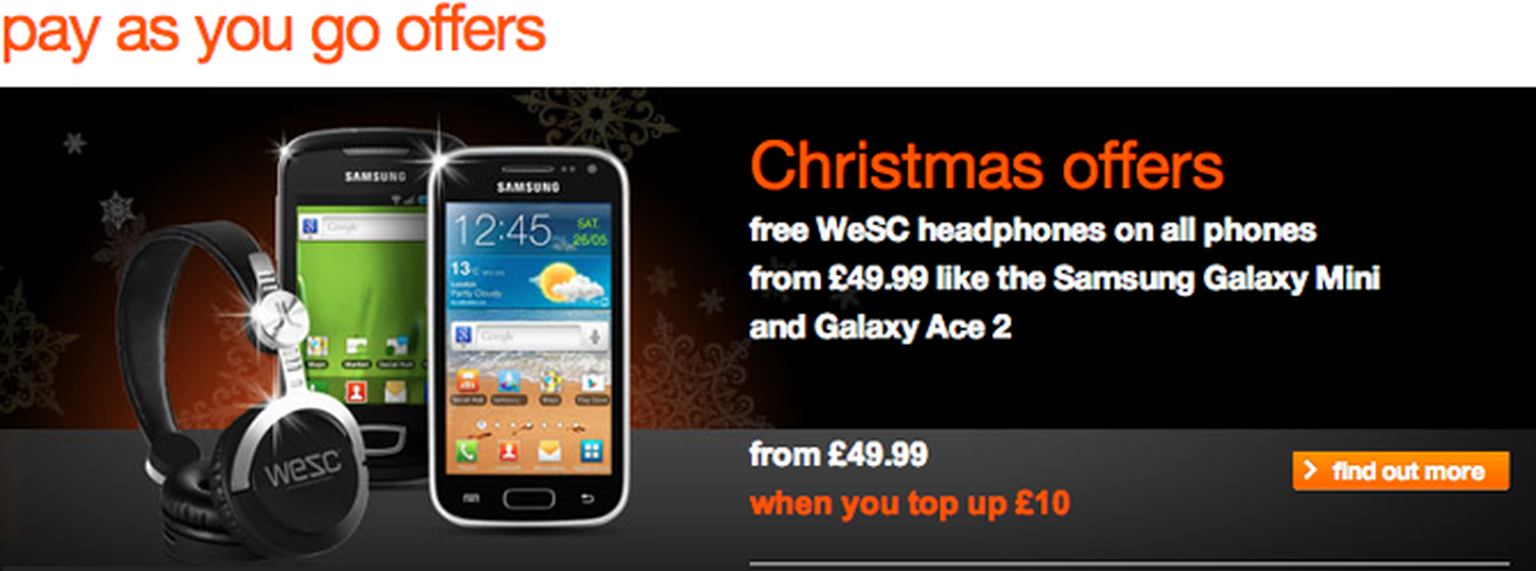 Orange offers customers free headphones on PAYG phone packages