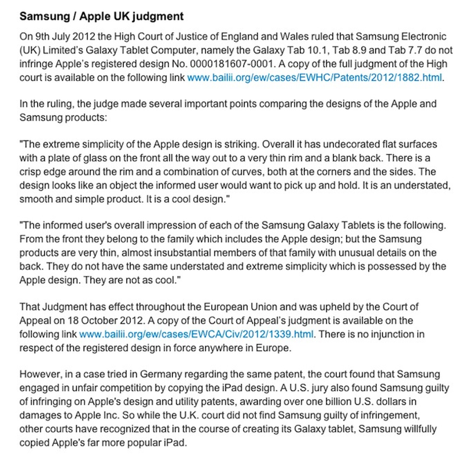 UK court to make Apple say sorry properly over Samsung case