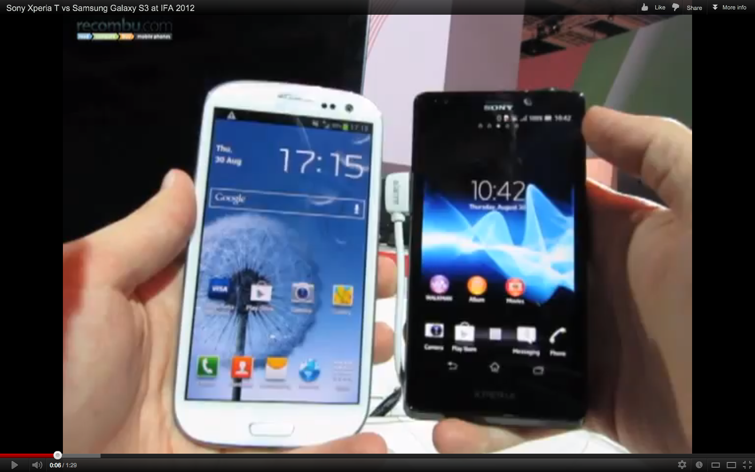 Sony Xperia T VS Samsung Galaxy S3