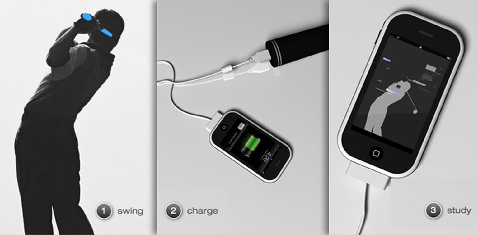 Handgrip iPhone charger improves your golf skills and battery life