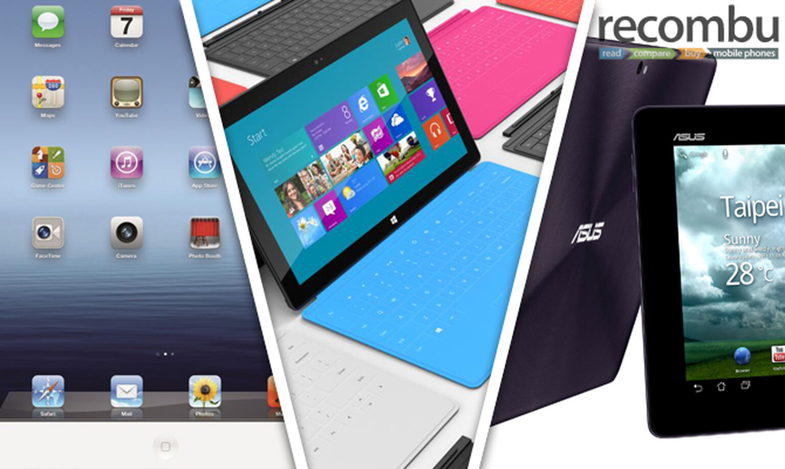 Microsoft Surface VS Asus Transformer Prime VS Apple New iPad 3