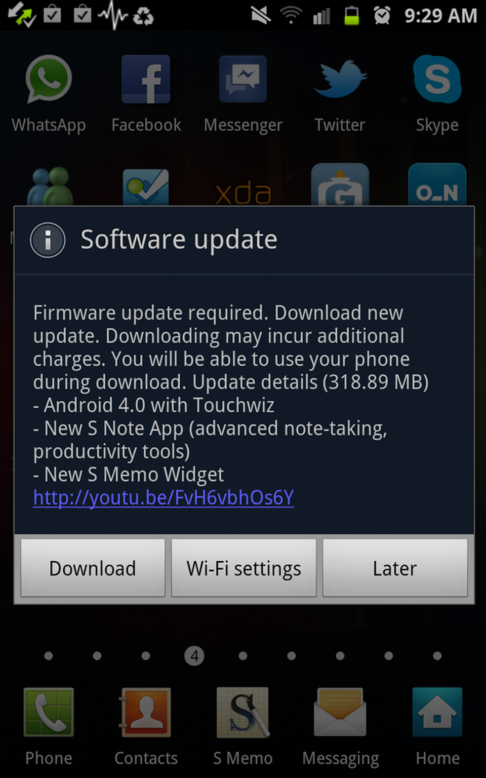 Samsung Galaxy Note Android 4.0 ICS update underway