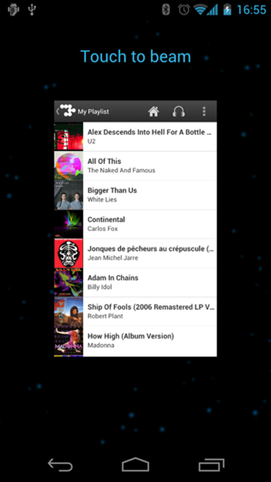 7digital Android 4.0: Tap to share playlists with NFC and Android Beam