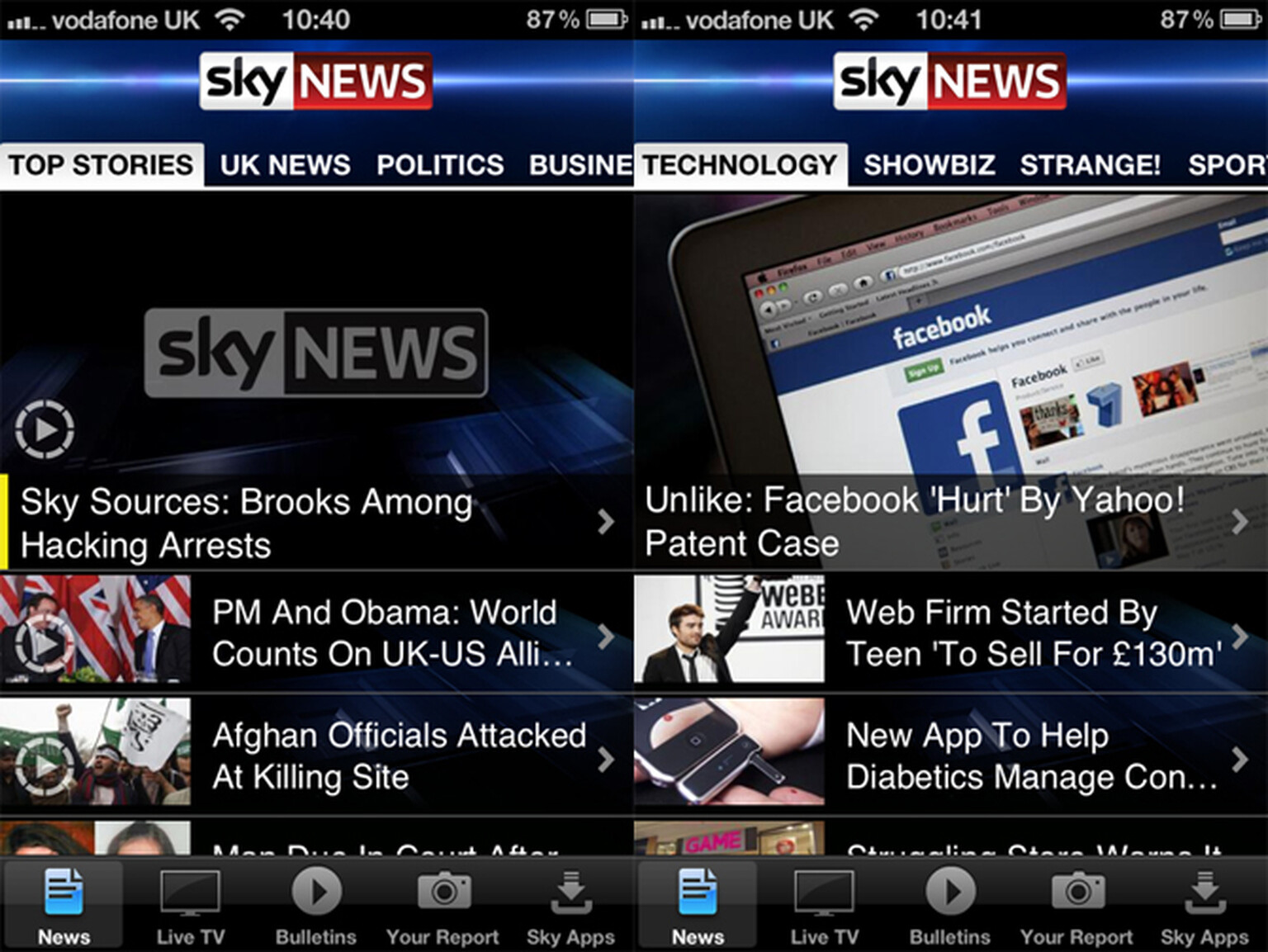 Sky News iPhone app updated
