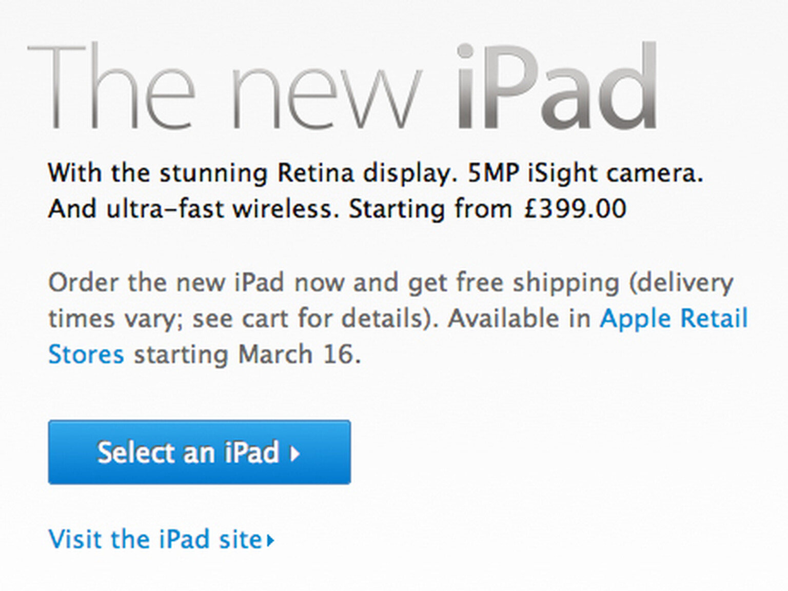 Apple: new iPad pre-orders sell out in USA, UK still in stock, early April ETA