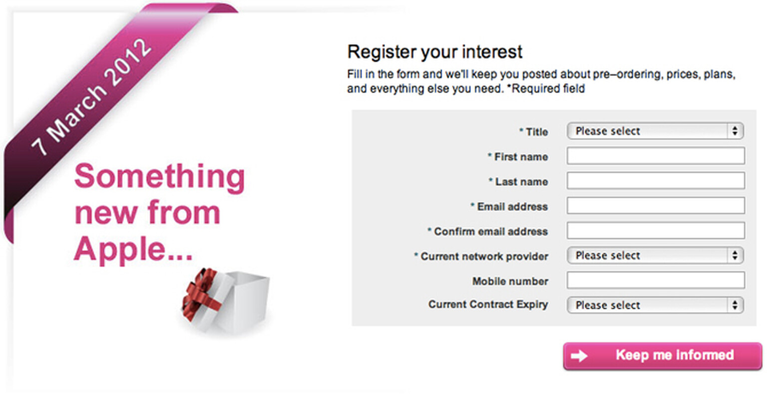 T-Mobile posts pre-order page for the new iPad