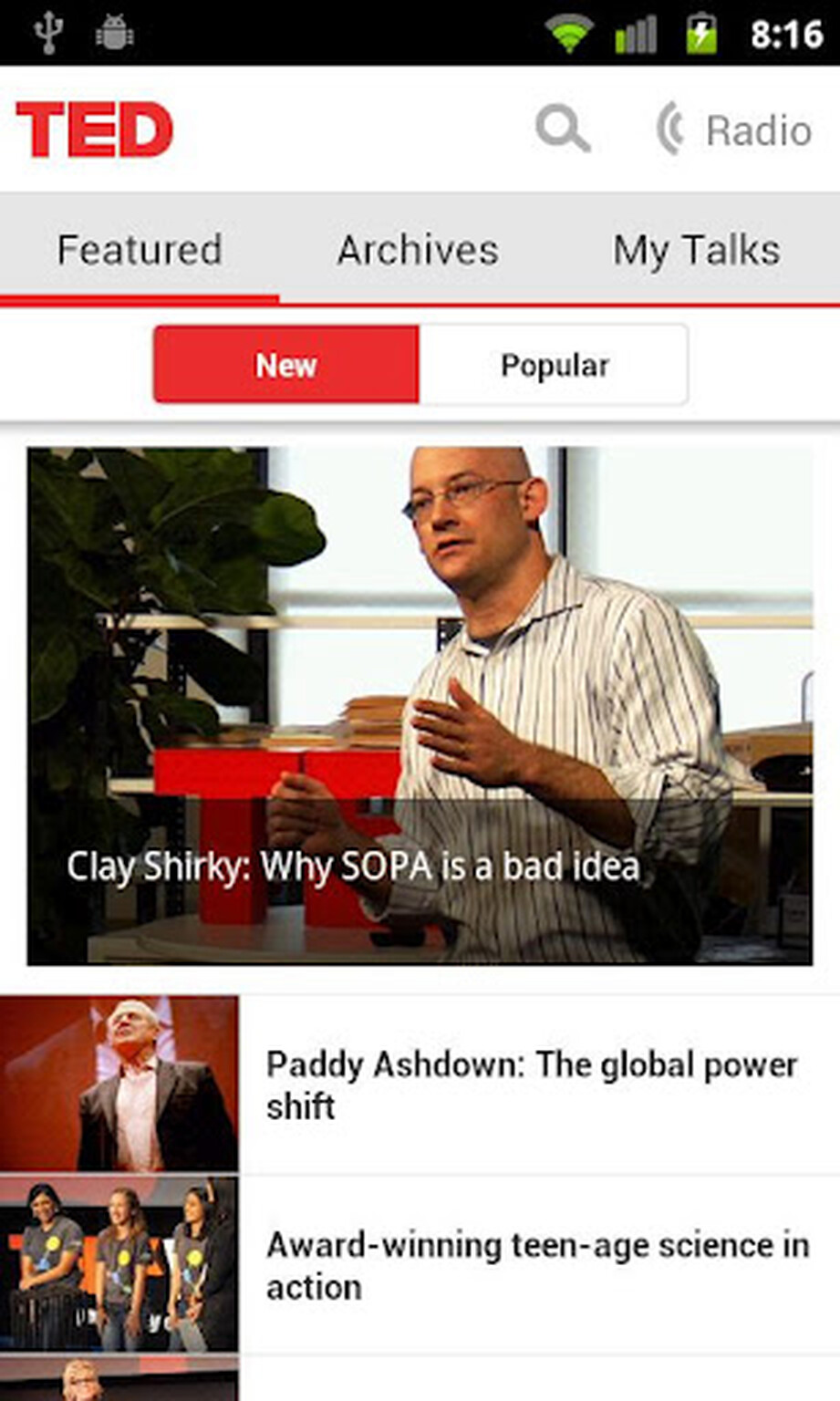 TED Talks app for Android: Streaming and offline video