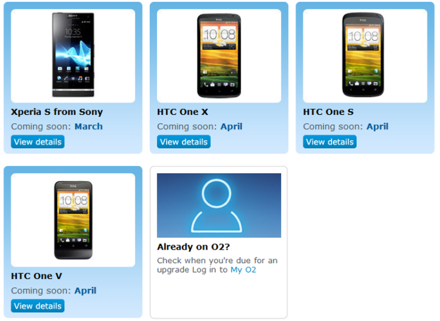 HTC One X, S, and V coming to O2 in April