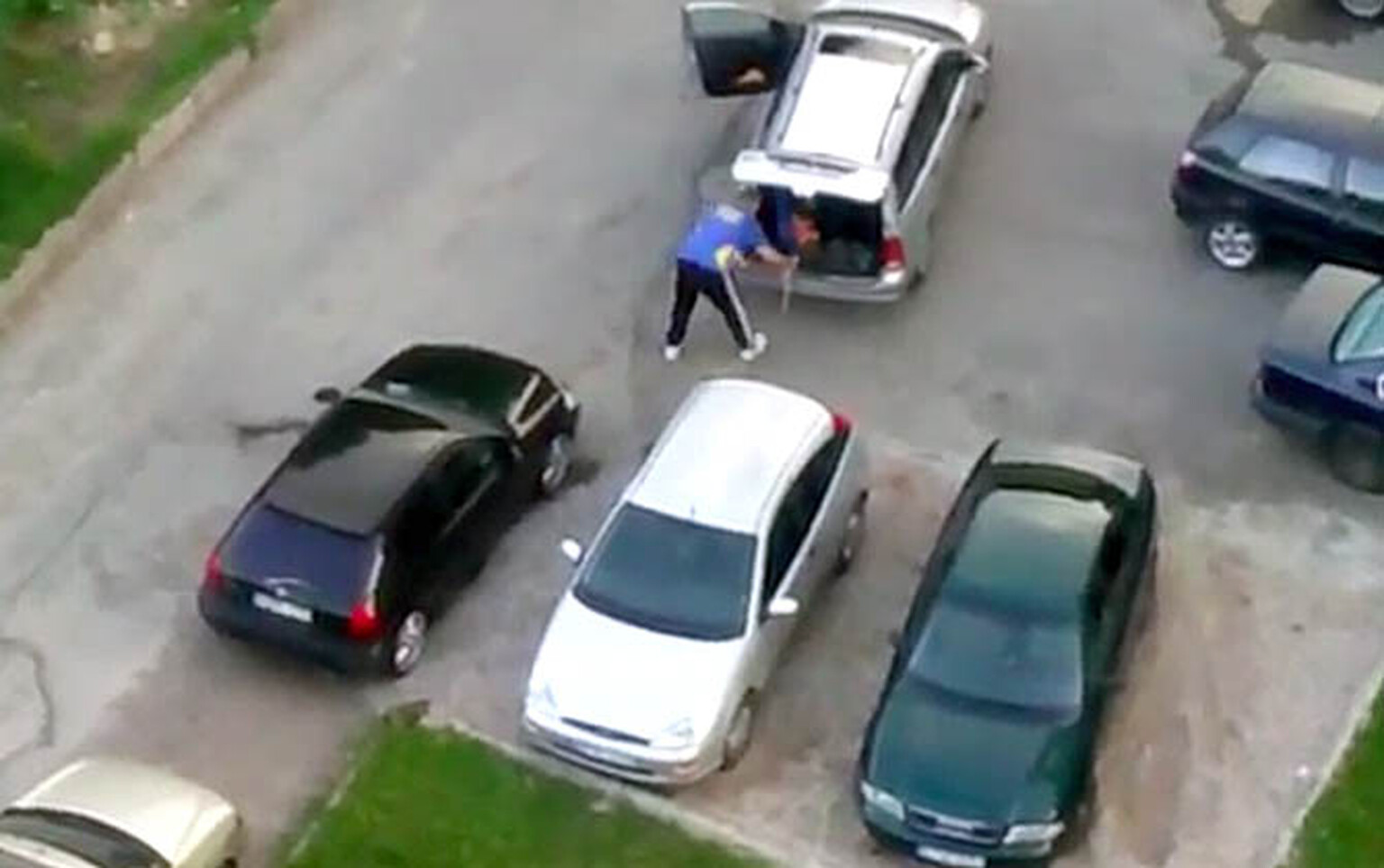 This man will do anything for a parking space