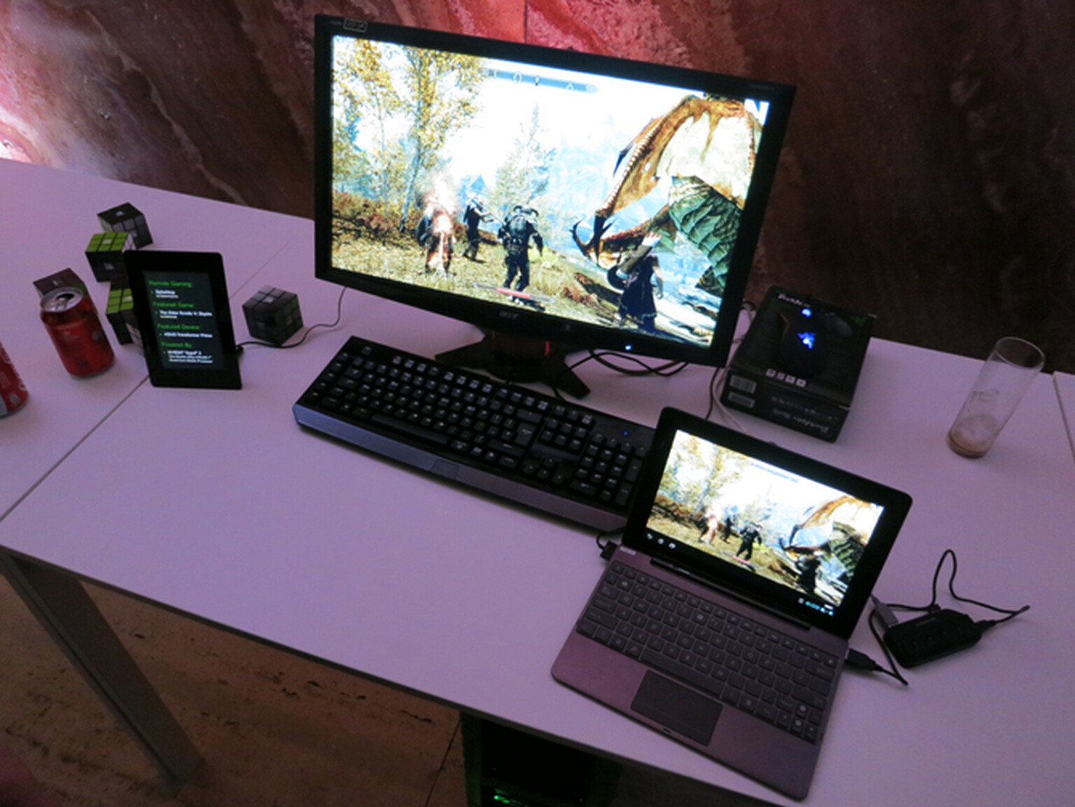 Skyrim on an Asus Transformer Prime via Splashtop THD for Android