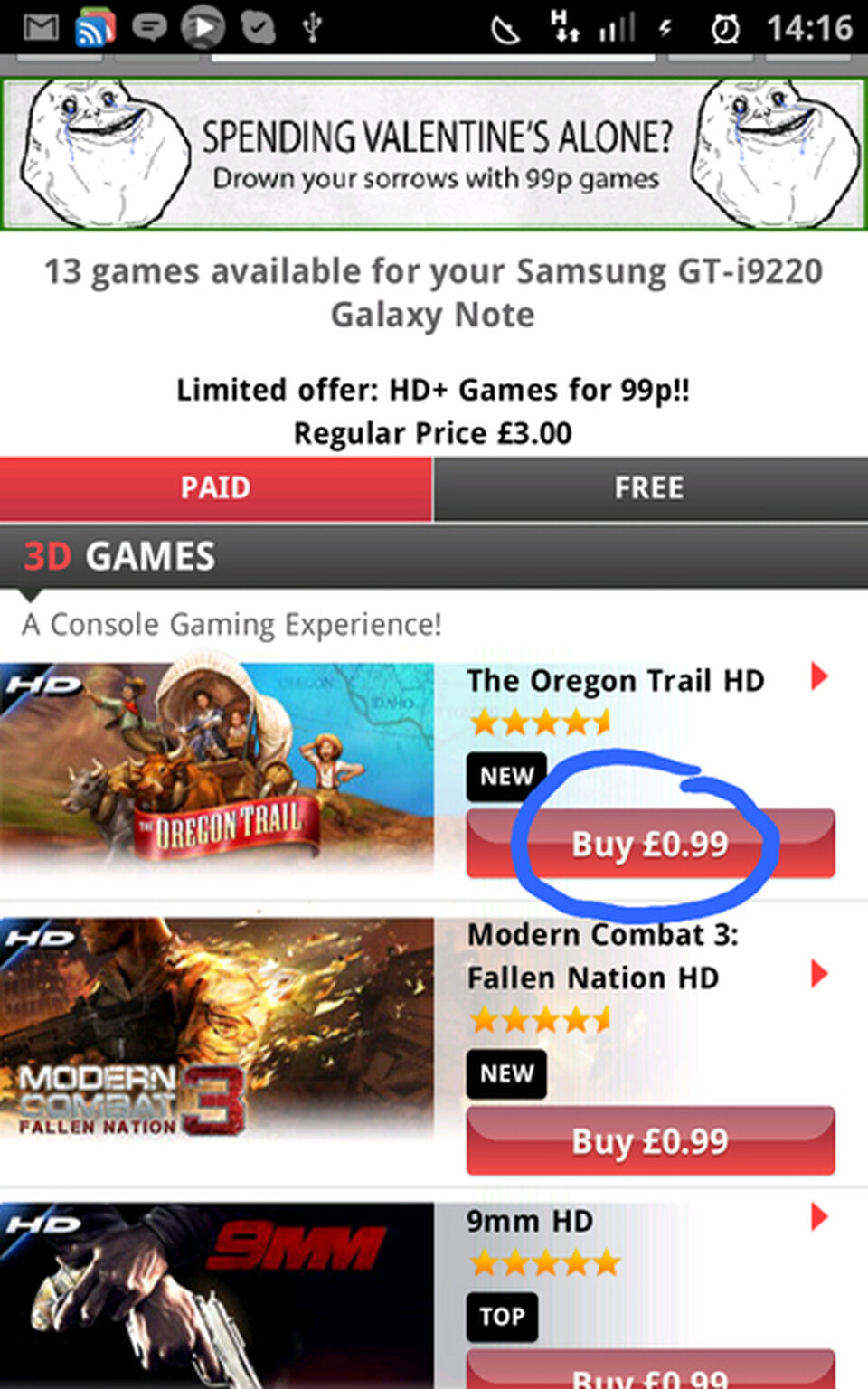 Valentine's Day offer: Gameloft slashes Android, iPhone and iPad game prices