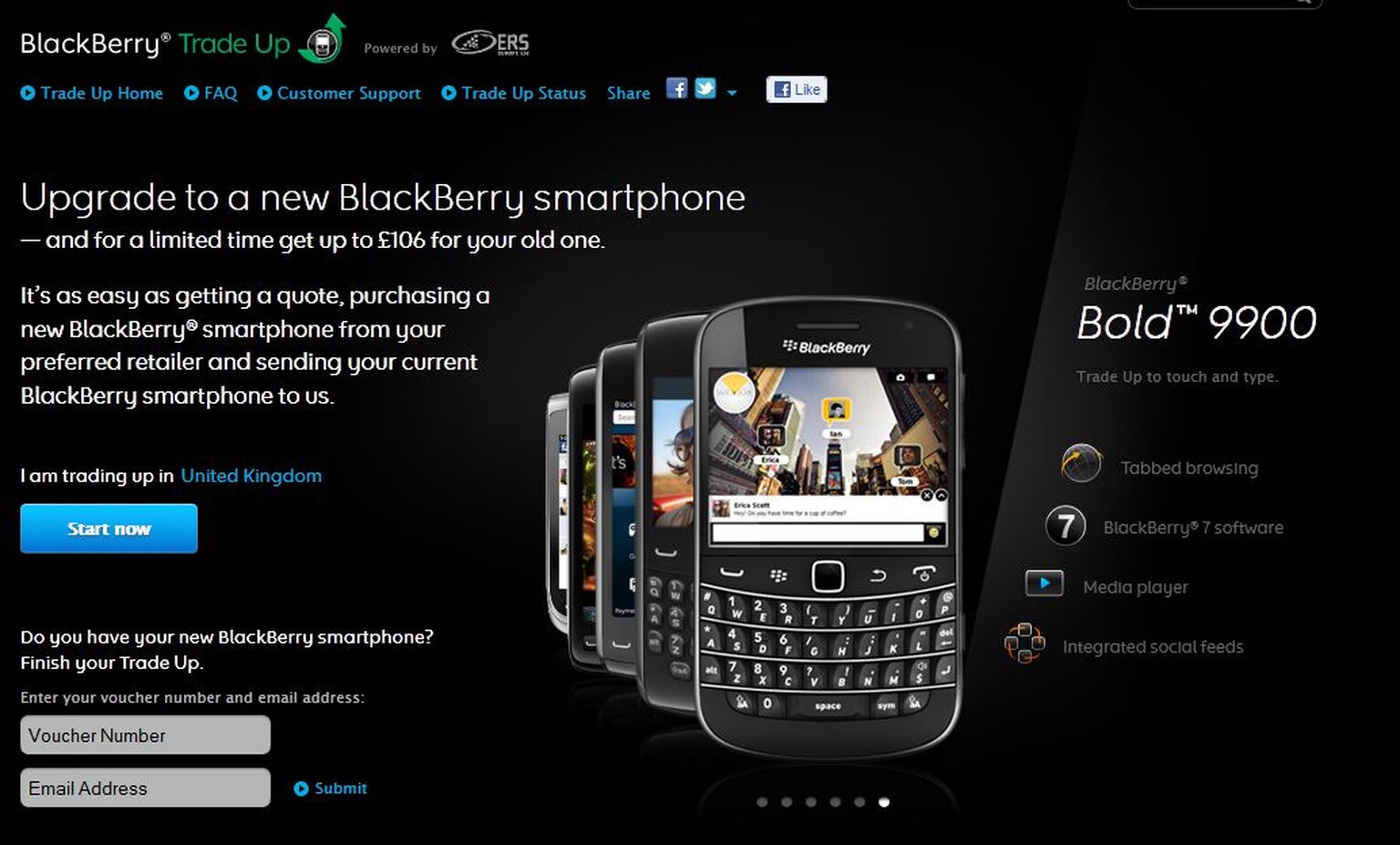 Upgrade your BlackBerry, get £106 for your old one.
