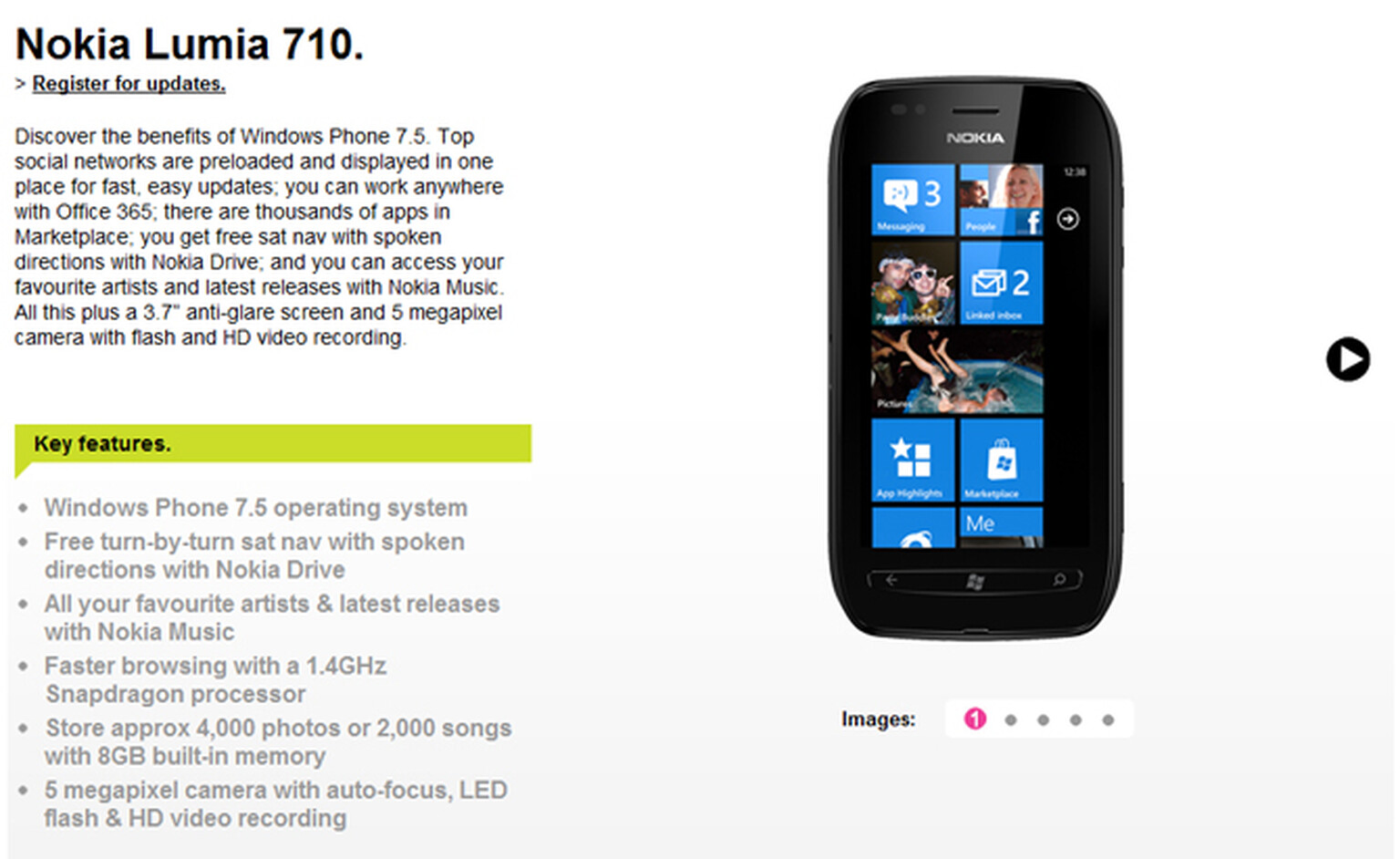 Three to sell the Nokia Lumia 710