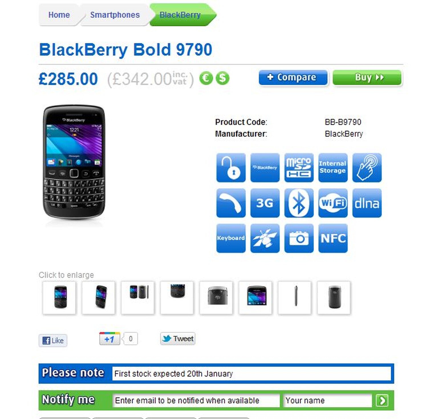 BlackBerry Bold 9790 on sale Jan 20th, pre-order now