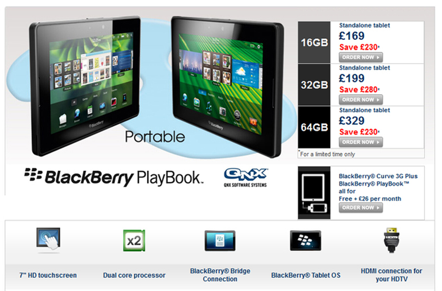 BlackBerry PlayBook drops to £169 on Carphone Warehouse and PC World