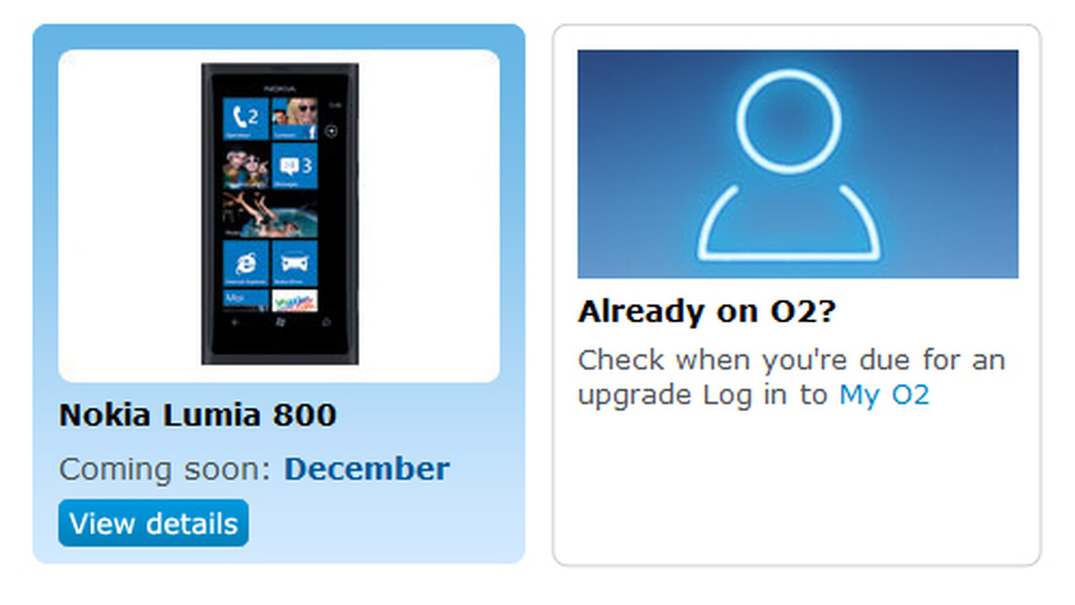 O2 selling Nokia Lumia 800 Friday the 9th of December