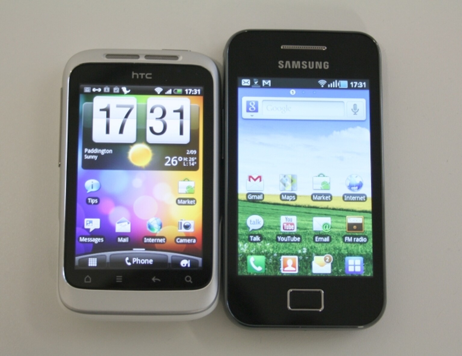 HTC Wildfire S Vs Samsung Galaxy Ace video review
