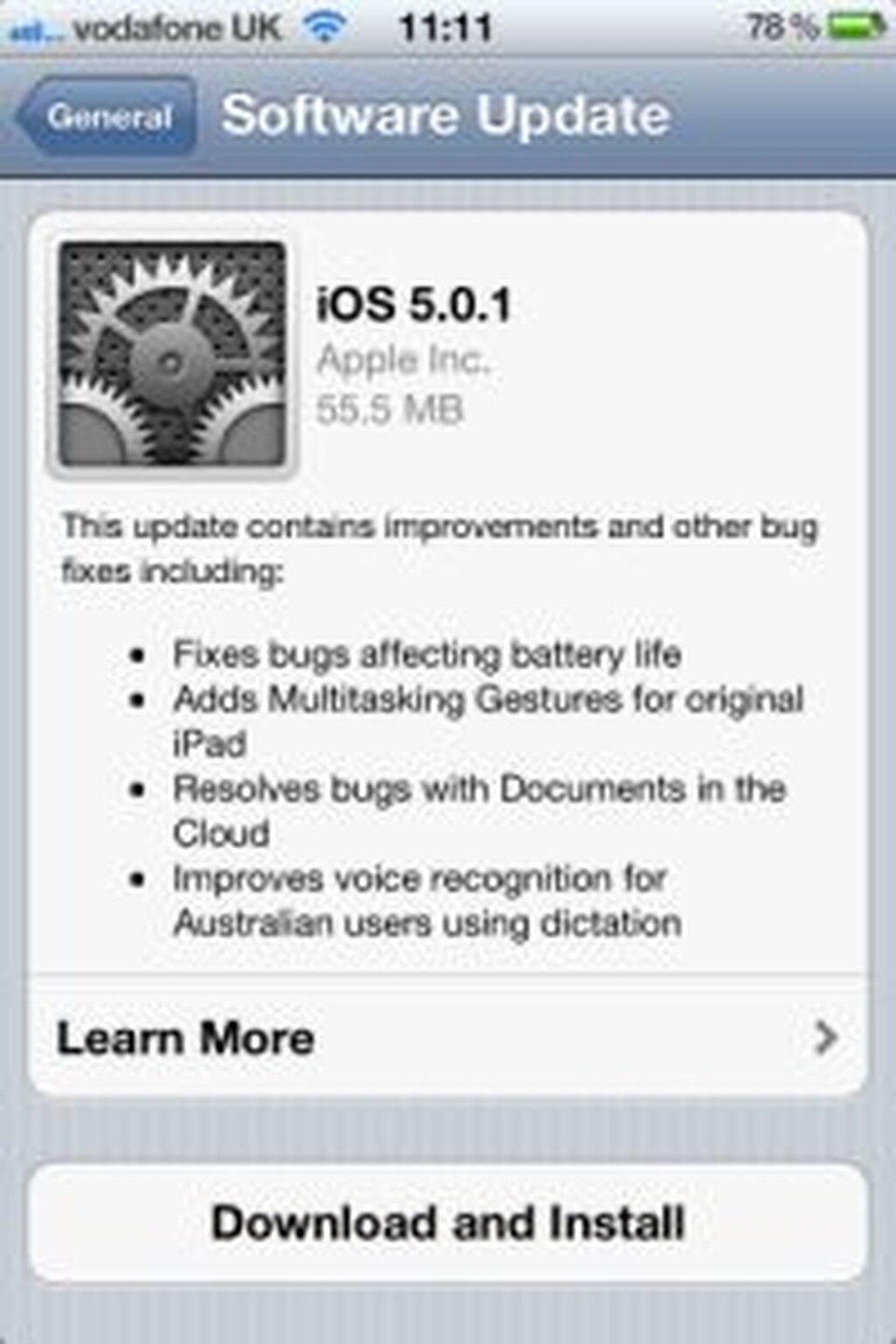 Apple introduces iOS 5.0.1 update with battery fix