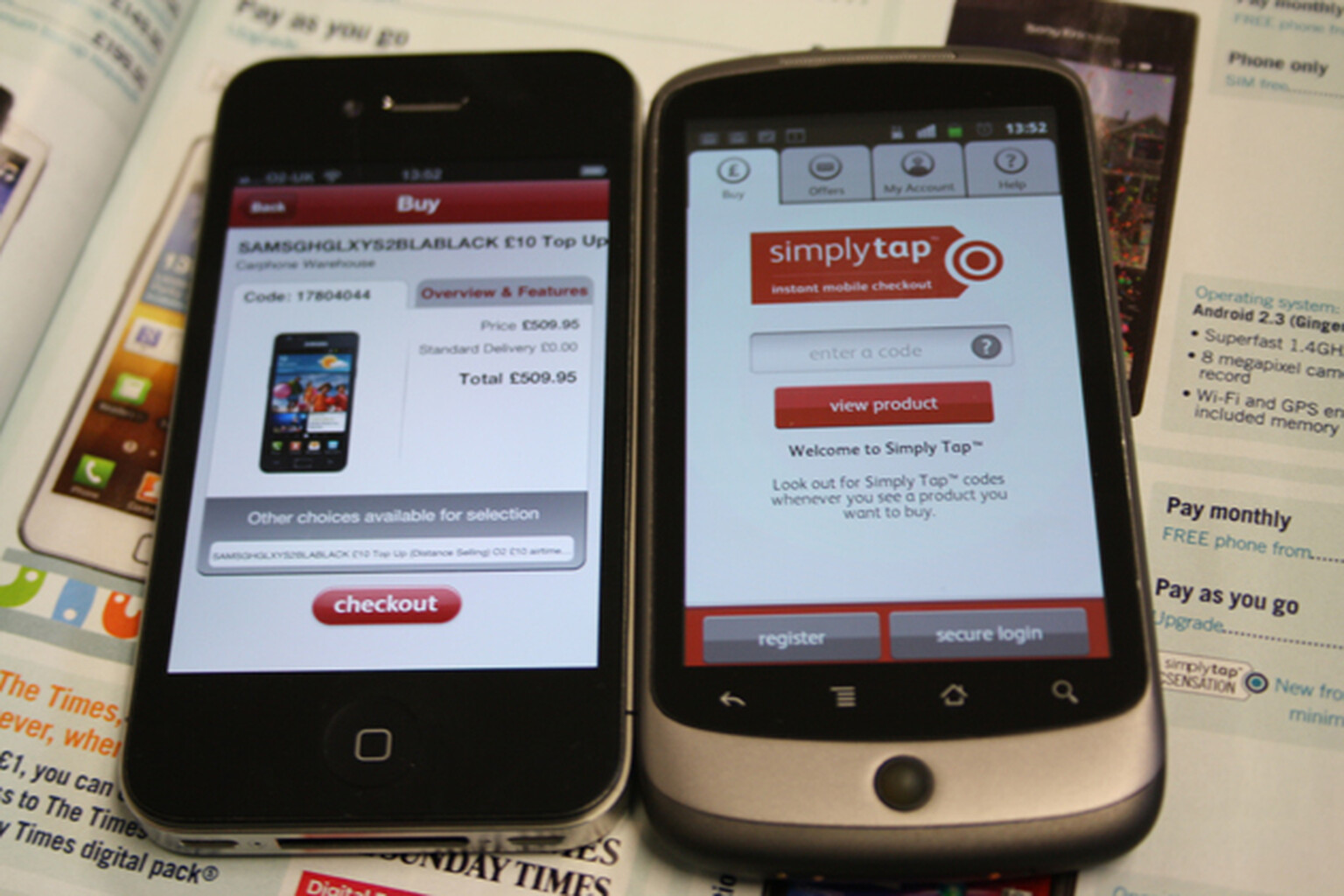 Simply Tap launches: Use codes to buy phones and chocolates on your iOS and Android devices