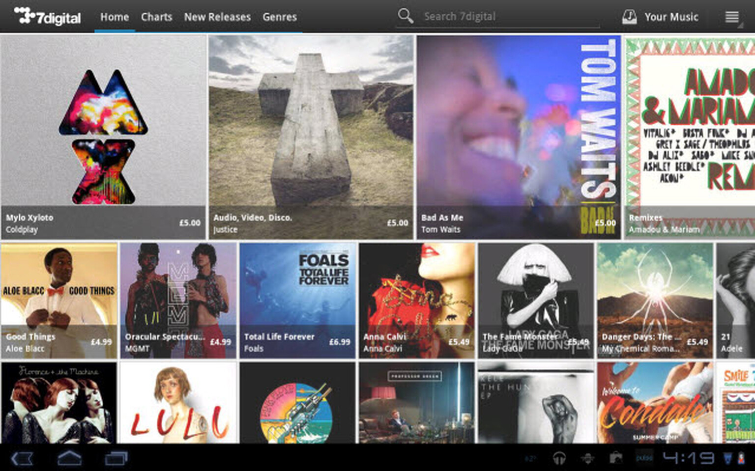 7digital Premier Android tablet app launches: iTunes for Honeycomb tabs