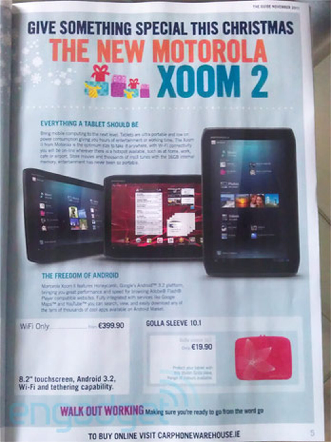 Carphone Warehouse leak shows the Motorola Xoom 2 priced at €399